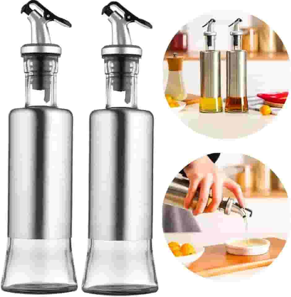 Kit 3 Azeiteiros Galheteiros Com Bico Dosador Para Cozinha Chique e Moderna 300 ML
