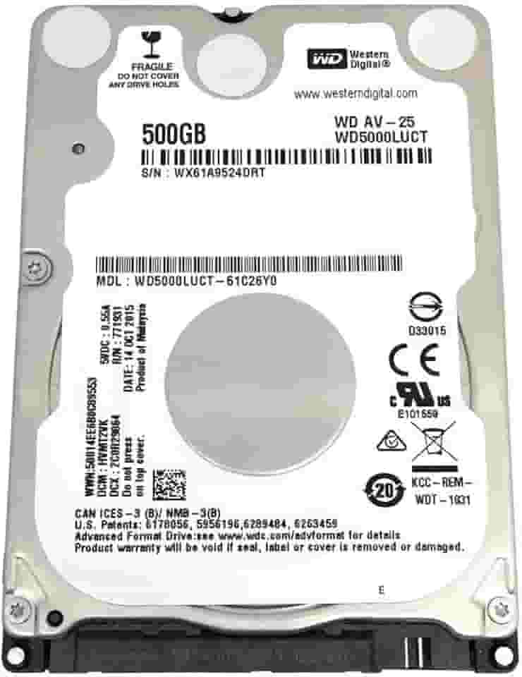 Western Digital WD5000LUCT AV 500GB 5400RPM 16MB Cache SATA 3.0Gb/s Internal 2.5 inch Hard Drive