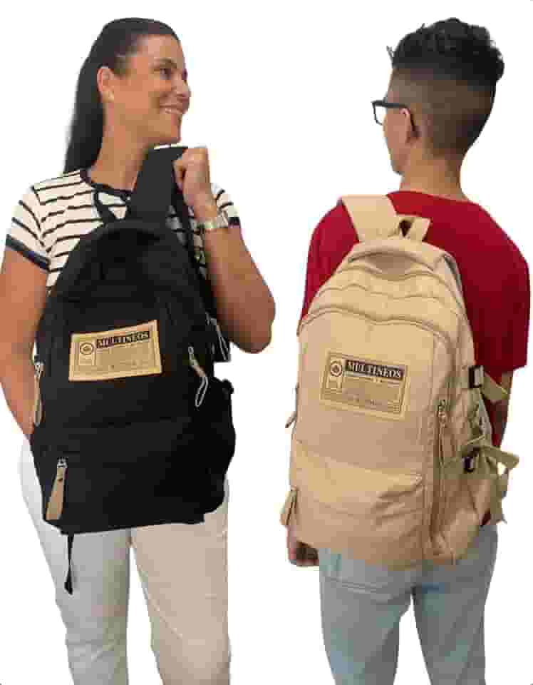 Mochila Grande Impermeável Masculina Feminina Trabalho Escola Notebook Reforçada Resistente Viagem e Passeio Com Bolso Secreto Cores Preta Azul Bege Vinho