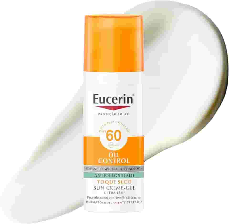 EUCERIN Protetor Solar Facial Oil Control FPS 60 50ml, Antioleosidade, Rosto, Proteção UVA, UVB e Luz Visível