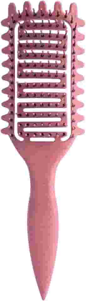 Escova definidora de cachos, melhor escova de cabelo cacheado 2024, escova de cabelo ventilada para desembaraçar, modelar e definir cachos para mulheres e homens menos puxando (rosa)