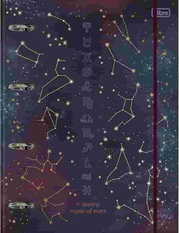 Tilibra - Caderno Argolado Cartonado Universitário com Elástico Magic 80 Folhas, multicolorido - Item sortido: não é possível escolher a capa