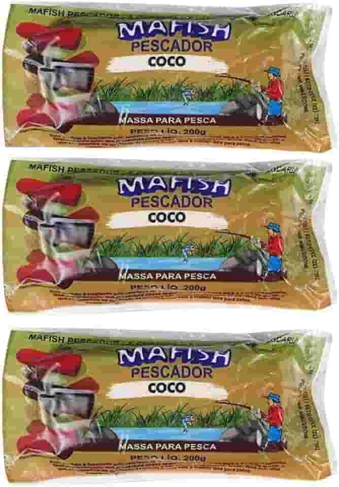 Kit 3 Massa Pronto Pesca Mafish Pescador Fedidinha 200g Coco
