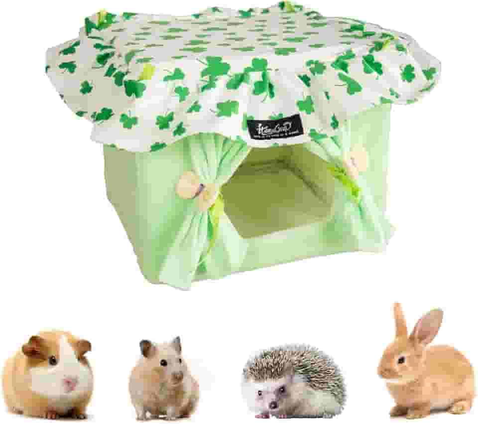 Cama de porquinho-da-índia com cortina, lavável na máquina, macia, aconchegante, cama de chinchila, camas de ouriço - Casa espaçosa de privacidade, esconderijo de animais pequenos para furão, hamster