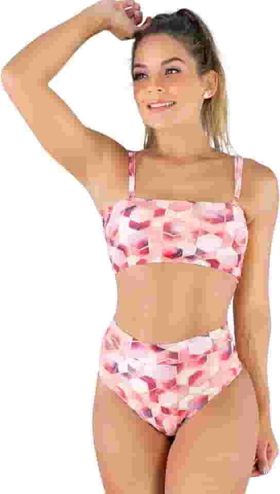 Biquini MVB Modas Top Faixa Hot Pants Cintura Alta