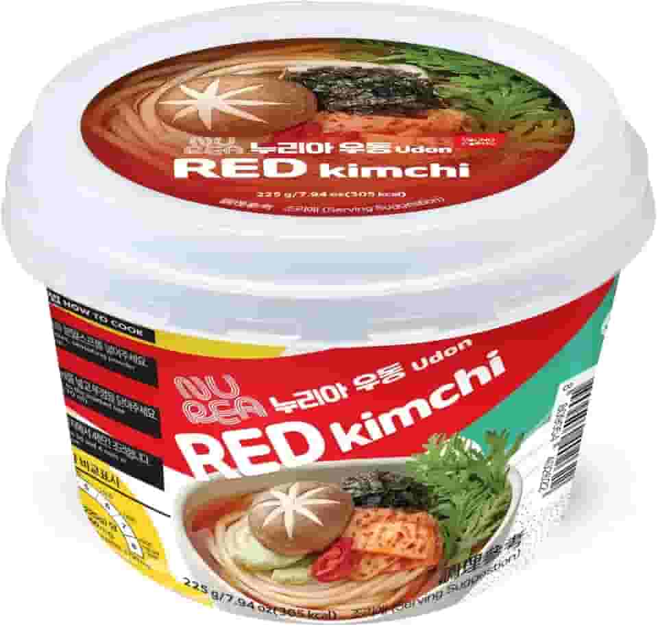YOUNG POONG Nurea Udon Red Kimchi, Macarrão Instantâneo Coreano em Bowl, 225g