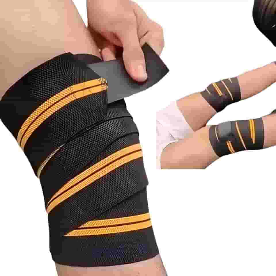 Faixa de Joelho Elástica Compressão Joelheira Agachamento Powerlifting Musculação Lpo Par