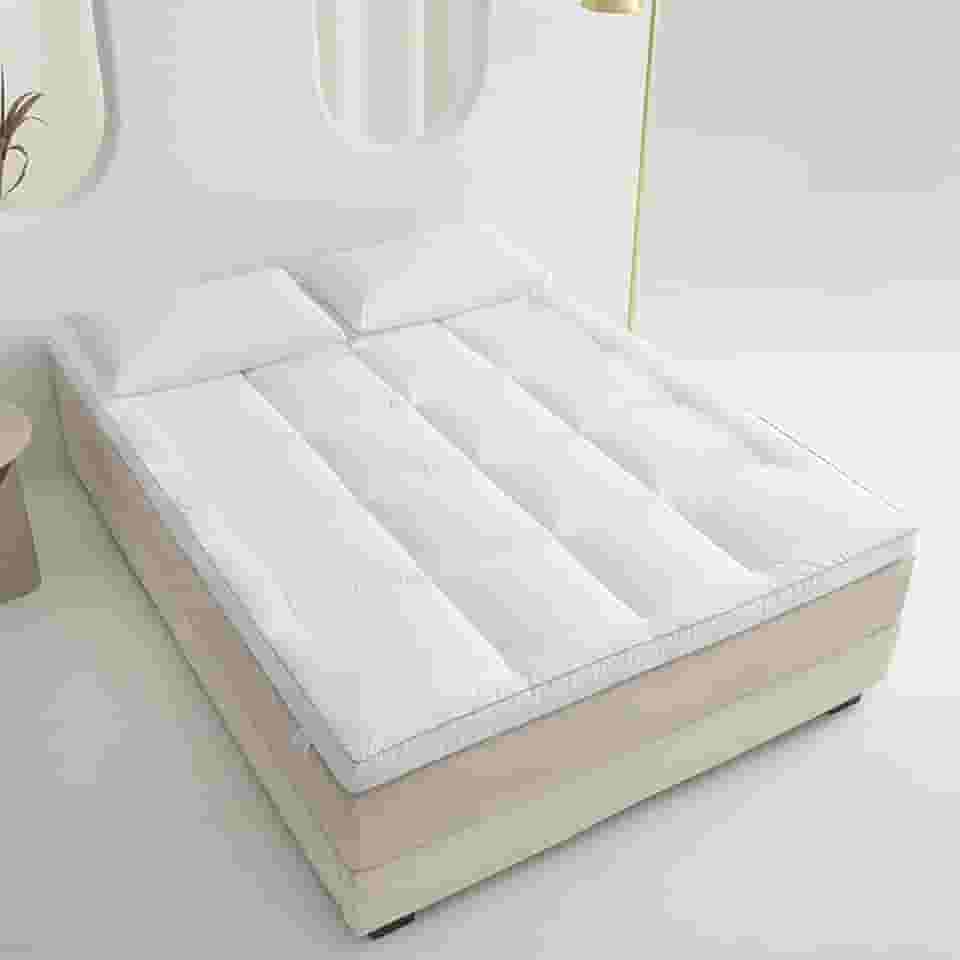 Colchão De Futon Japonês Topper Dobrável Para Dormir Melhor, White, 39 * 79in