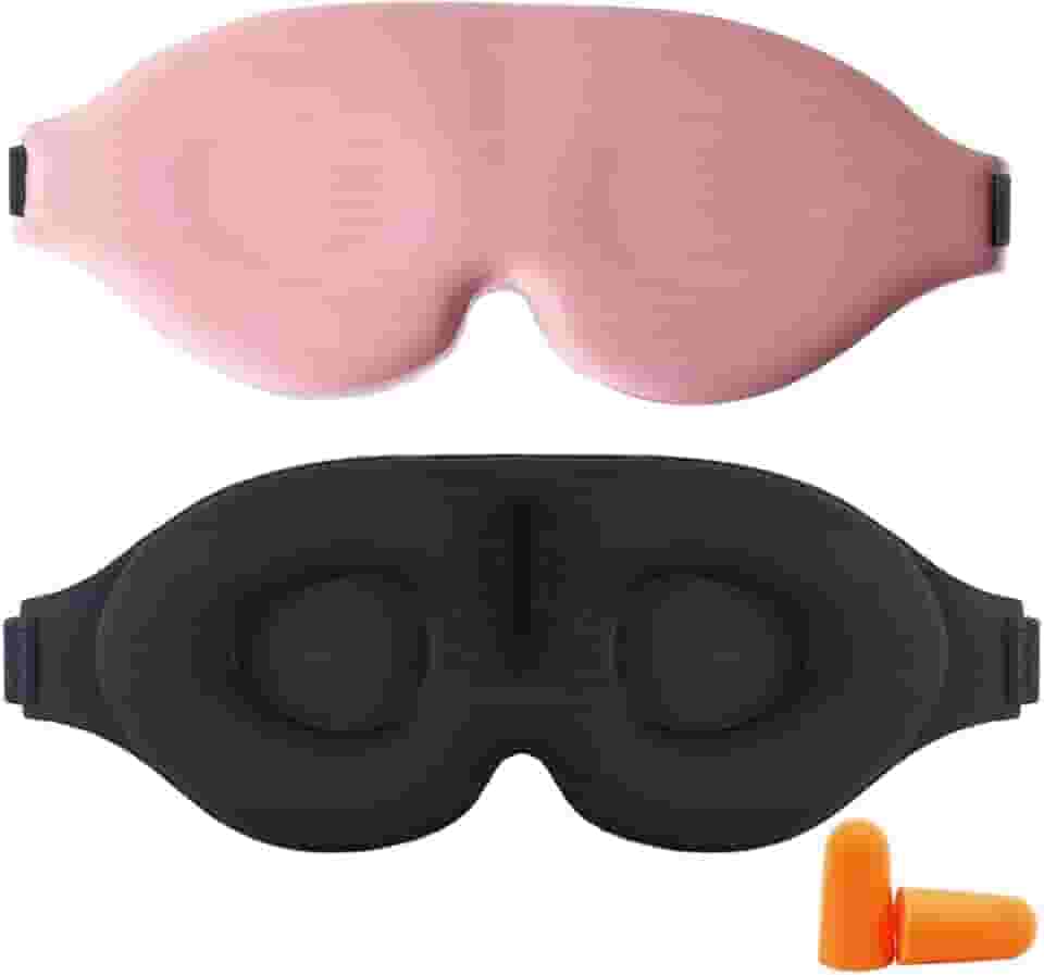 Máscara de dormir 3D, Máscara de olhos para dormir para homens e mulheres, máscara de dormir 3D de pressão ocular zero, protetor de olhos macio para viagens (Rosa)