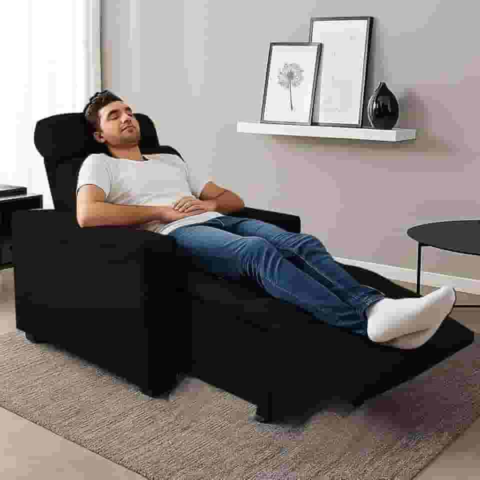 Poltrona Cadeira Do Papai E Mamãe Reclinável Retrátil Para Sala De Descanso Madri Preto