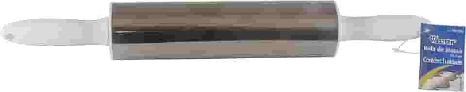 Rolo Para Massa Western Prata e Branco