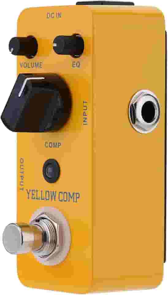 Domary Micro Mini Optical Compressor Amarelo Compressor de Guitarra Elétrica Pedal True Bypass para Band Musician