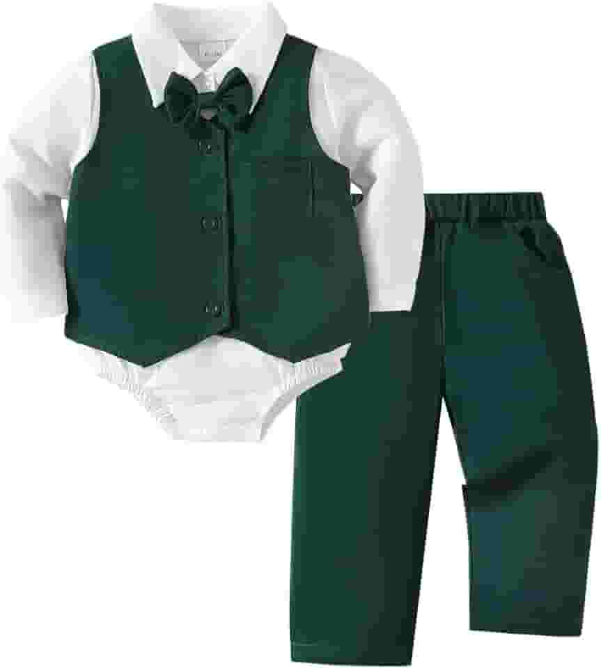 Roupas para bebês meninos, roupas de batismo para meninos, vestido formal de casamento, smoking de Natal