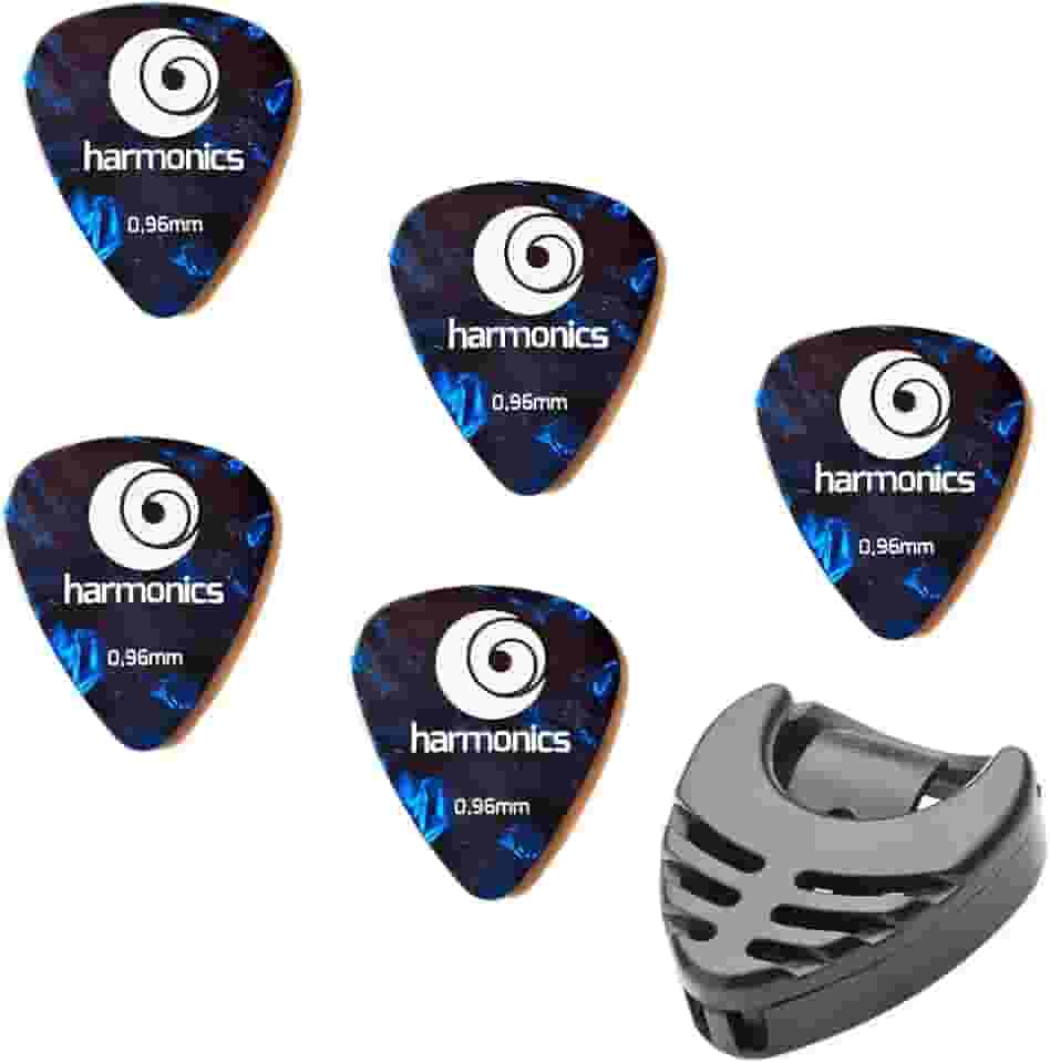 Palhetas De Guitarra Violão Harmonics 096 (5 UNIDADES) + Porta Palheta