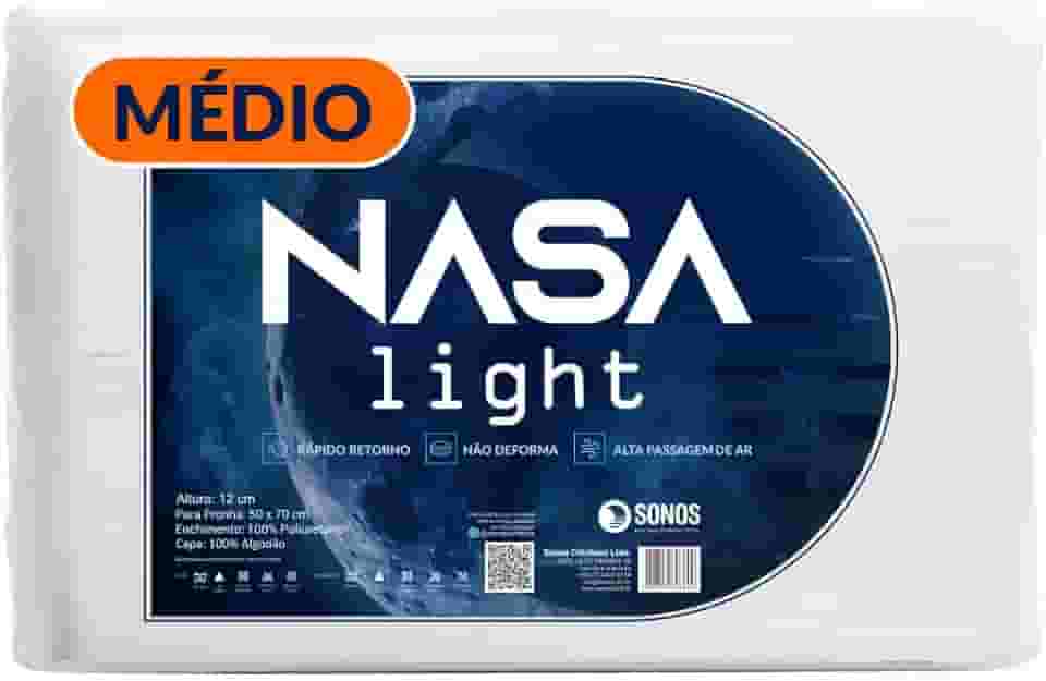 Travesseiro Sonos Nasa Light Médio 12cm De Altura