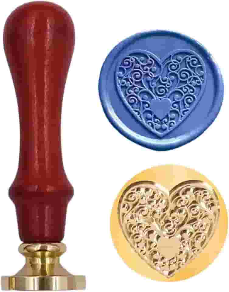 Sinete para lacres e selos de cera, sinete clichê (Coraçao com arabescos)