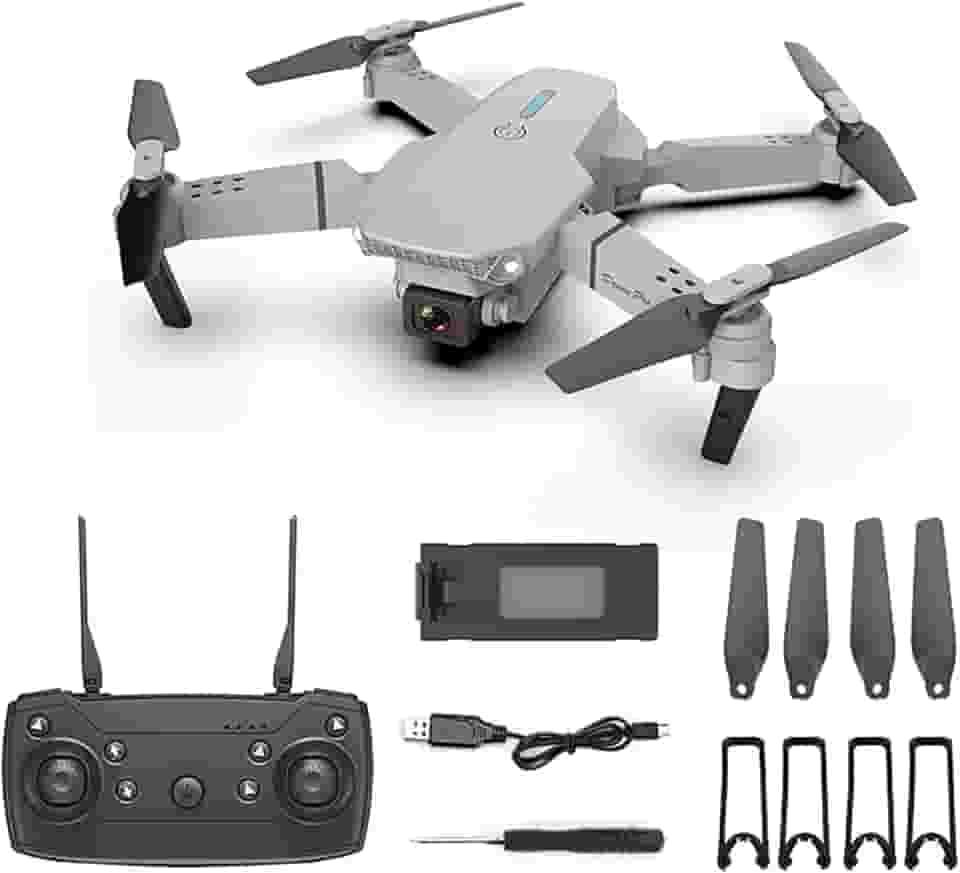 Drone RC profissional à prova d'água 2021 com rotação de câmera 4K, drone com câmera dupla para crianças e adultos, drone E88 Pro RC rotação de câmera 4K HD grande angular