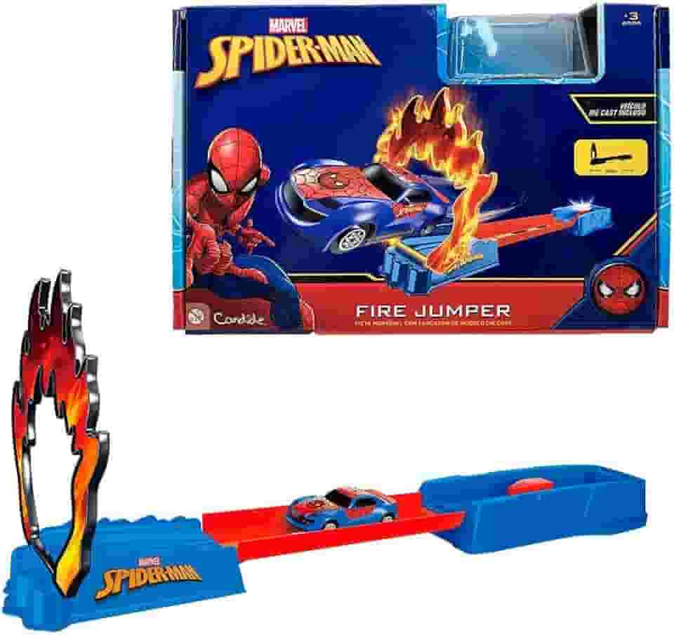 Pista para miniveículos Homem-Aranha - Salto em Chamas