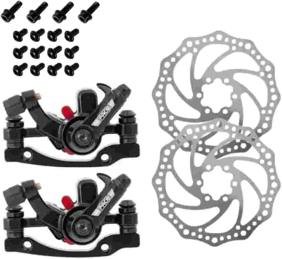 Kit De Pinça Freio A Disco Mecânico Para Bike Bicicleta 160mm Paco Com Pastilha Quadrada Aro 26-29