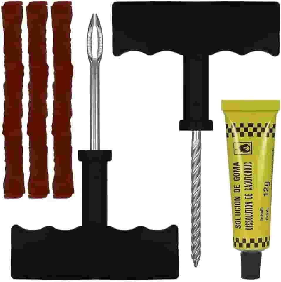 Kit Viagem Conserto Reparo Remendo Pneu Furado Carro Caminhão Moto s/Câmara Macarrão Espaguete Automotivo - TYDA