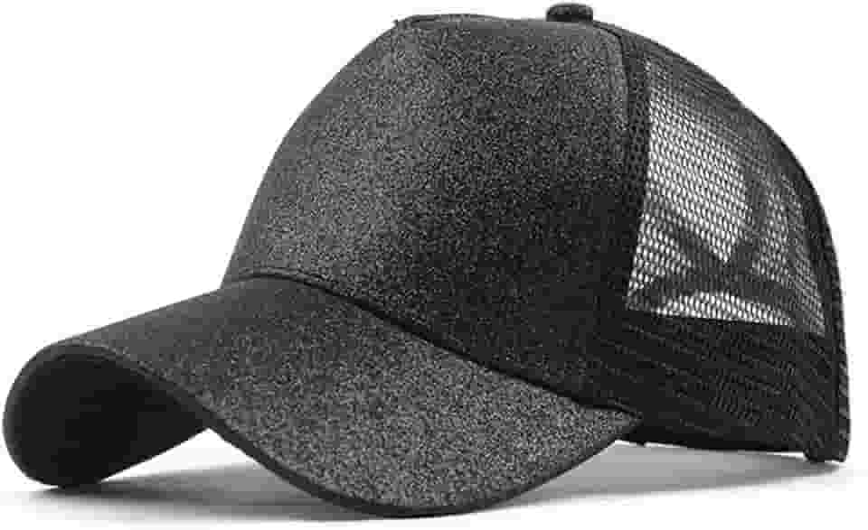 Boné Feminino Brilho Glitter Com Saída Rabo de Cavalo E Tela