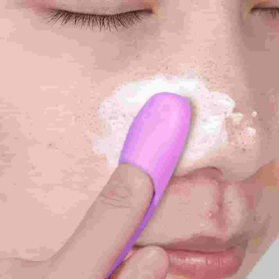 Removedor de escova de silicone para limpeza de nariz, cravo, rosto, poros, limpeza profunda, esfoliante, cuidados com a pele, escovas de massagem reutilizáveis, roxo