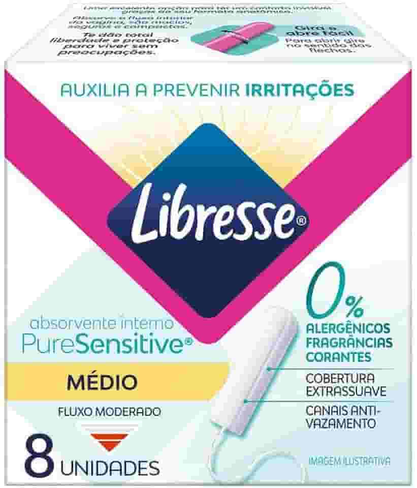 Libresse Pure Sensitive, Absovente interno Médio, 8 unidades