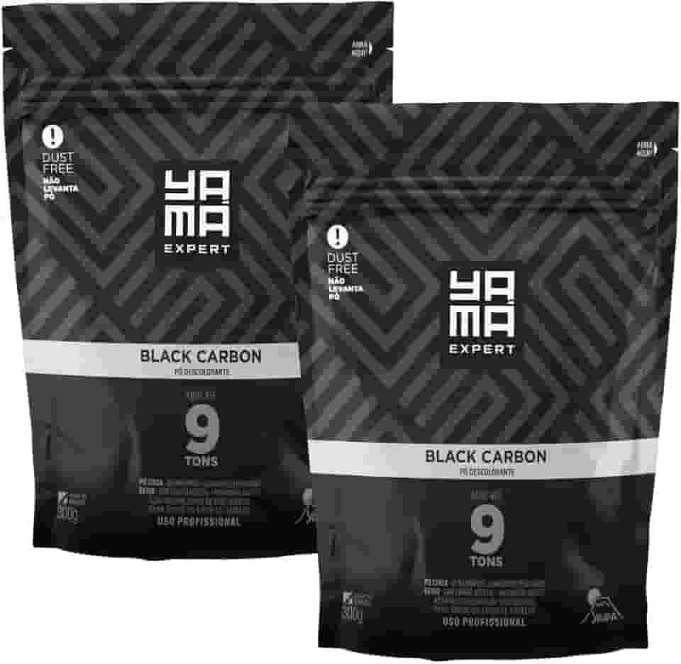 Kit 2 Pó Descolorante Black Carbon Profissional 9 Tons Efeito Rápido Yama Refil 300g
