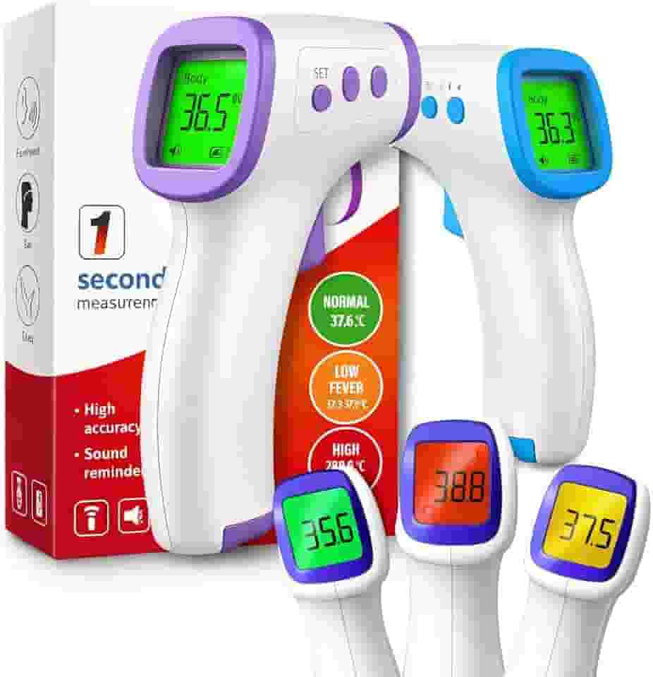 Termômetro Digital Infravermelho de Testa Sem Contato para Bebês e Adultos – Medição Rápida em 1 Segundo e Alarme de Febre