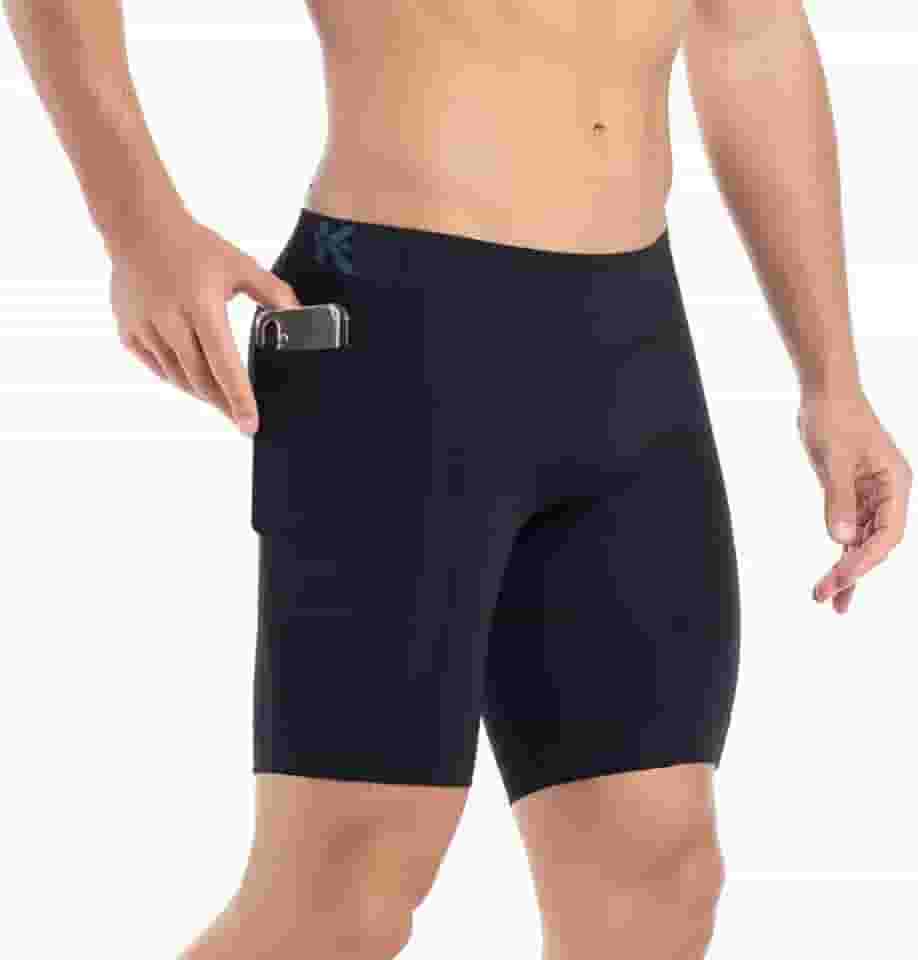 Bermuda térmica masculina com bolso academia treino corrida Keeper (M (42/44), Preto)