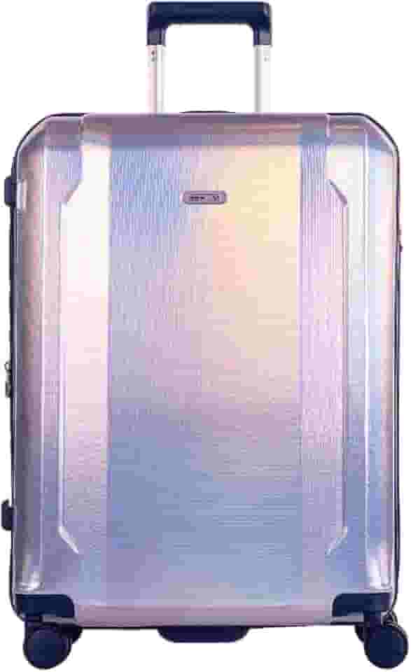 Mala de Viagem Média Para Despachar Prata Sustentável em PET Reciclado com Cadeado TSA Internacional, Expansível com Zíper Expansor ECO RPET - Sestini