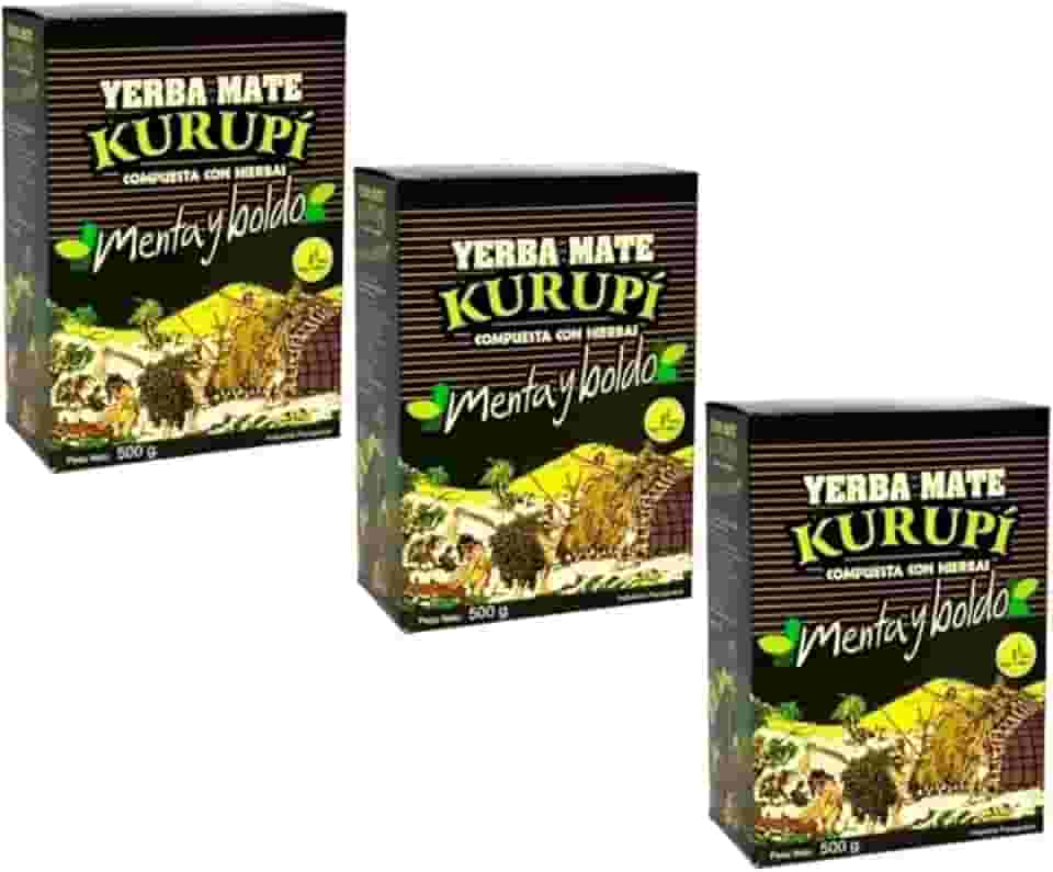 Kit 3 Ervas Mate Tereré Menta Y Boldo 500 Gramas - Kurupí