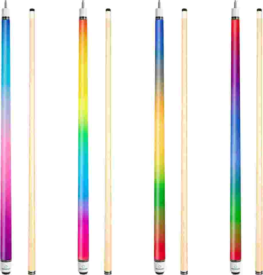 Taco de sinuca Pool Cues de 144 cm com ponta de couro de fibra de 12,7 mm para iniciantes, comerciais e entretenimento doméstico
