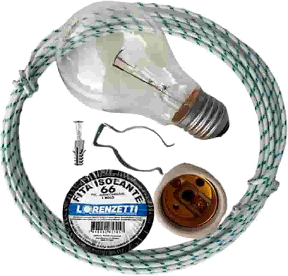 Kit Lampada, Fio, Isolante,soquete, Suporte P/Churrasqueira 110v