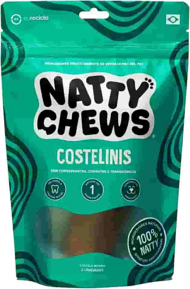 Mordedor Costela Bovina Natural Para Cães Costelinis Natty Chews - 2 Unidades