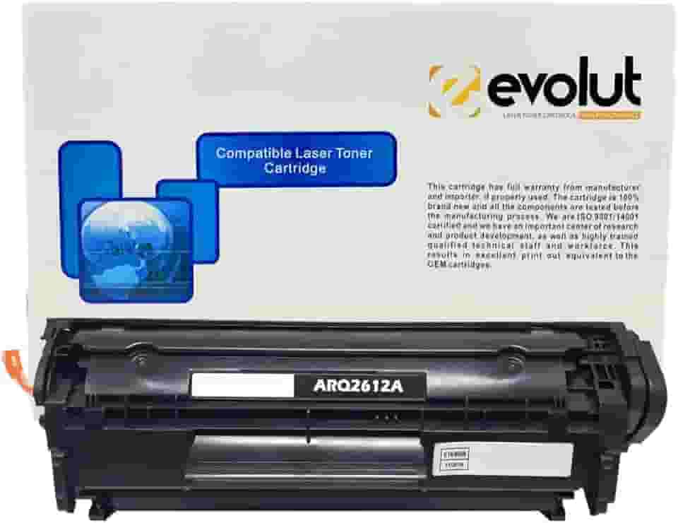 Toner Compatível para Q2612A 2612 12A Marca Evolut para 1020 1022 1022n 1022nw 3020 3050n 3052 M1005 M1319f Preto 2.000