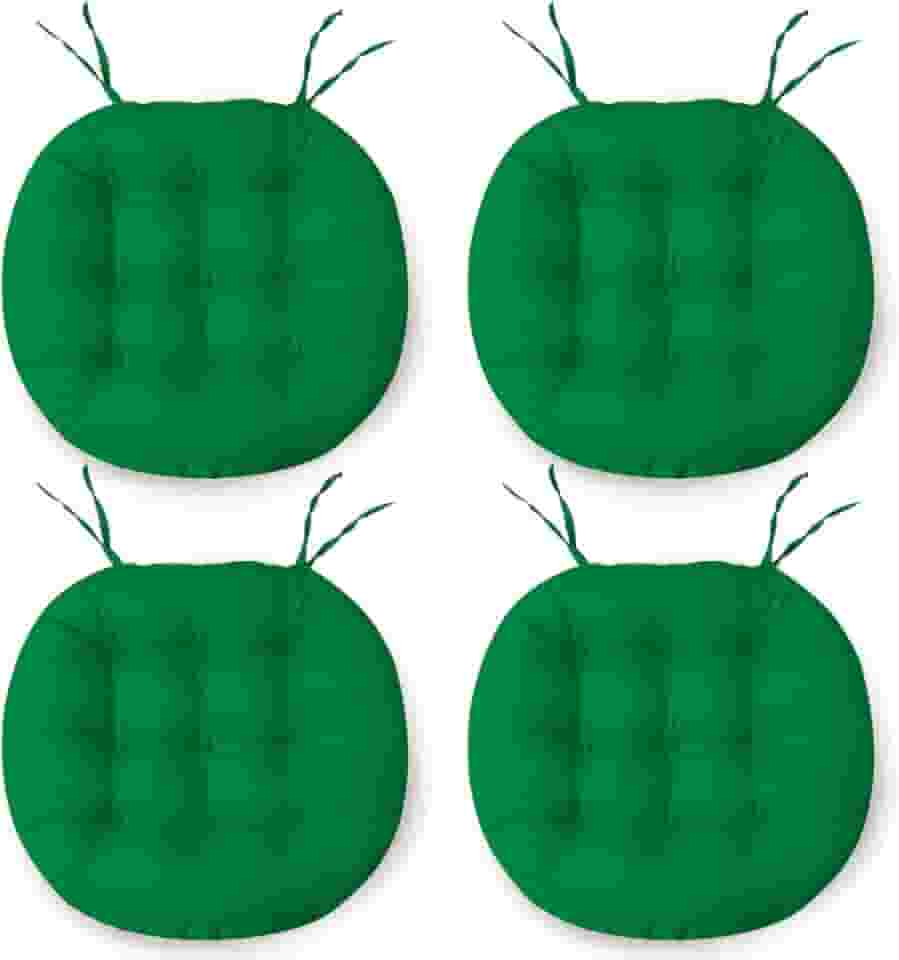 Kit 4 Almofadas Assento Cadeira Futton Futon 40x40cm Redondo Cores Diversas (Verde)