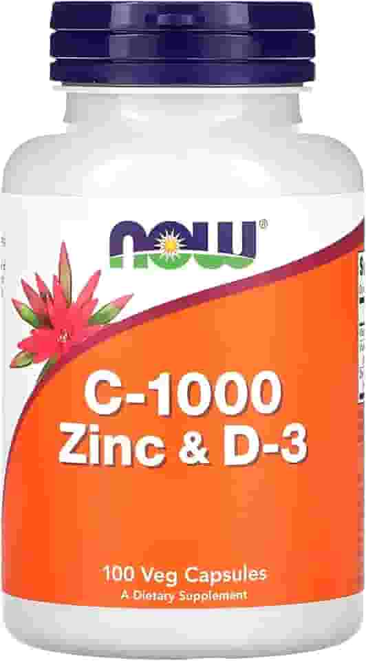 NOW Foods Vitamina C-1000 Zinco e D3 100 Cáps Importado