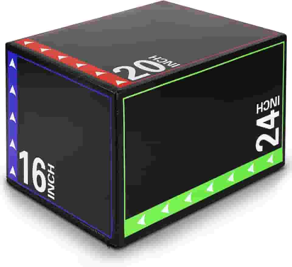 FAHKNS Caixa Plyo 3 em 1 Fitness, Caixa Plyométrica de Espuma com Espuma EPE de Alta Densidade, Capa de Couro de PVC para Treinamento Fitness - Passos, Agachamentos Divididos, Mergulhos, Box Jump