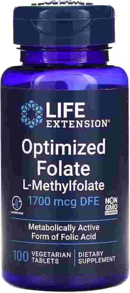 Metil Folato Otimizado Optimized Folate 1000mcg (100 Tabletes) Life Extension