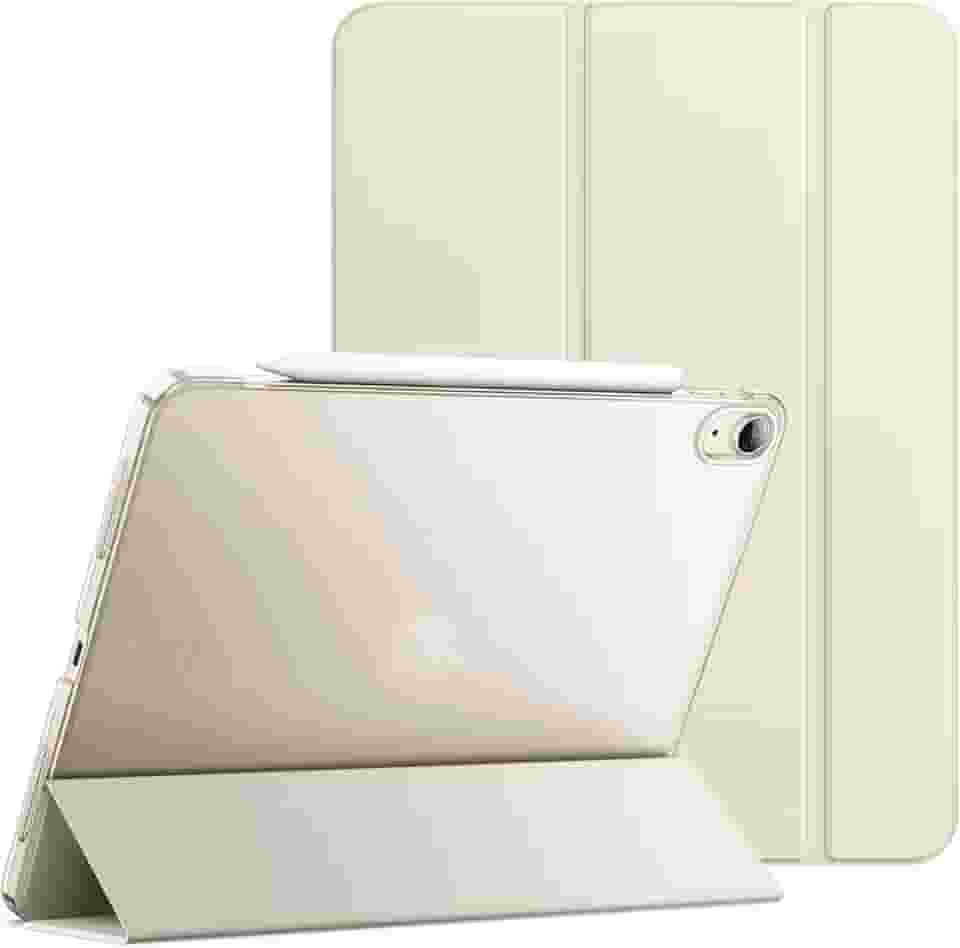 JETech Capa para iPad Air 11 Polegadas M3/M2 (2025/2024), iPad Air 5/4 (10,9 Polegadas, Modelo 2022/2020), Capa Traseira Rígida com Suporte Fino e Ativação/Repouso Automático (Estrela Branca)
