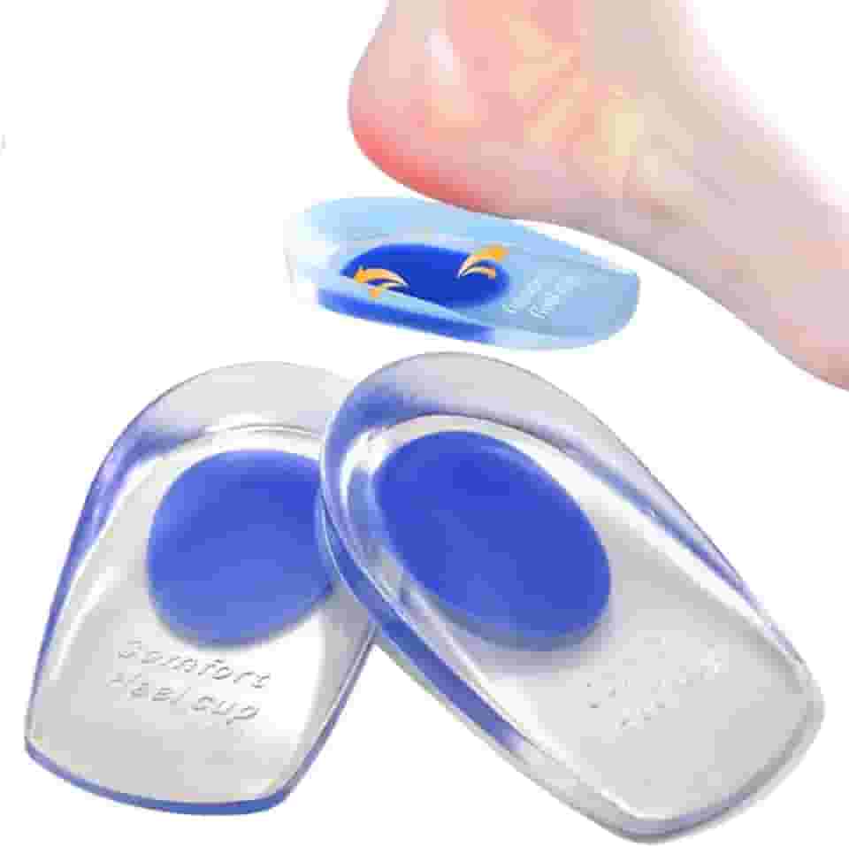 Palmilha Ortopédica Silicone Gel para Alívio de Dores, Fascite Plantar, Esporão de Calcâneo, Conforto no Calcanhar – Macias, Laváveis e Antiderrapantes