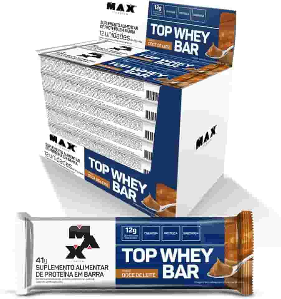 Max Titanium Top Whey Bar 12 Unidades De 41G (Doce De Leite)