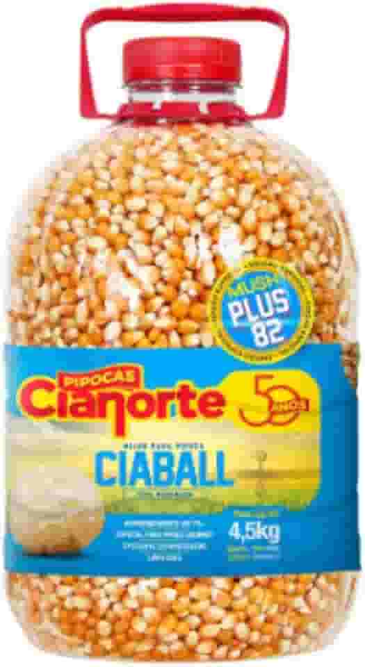 Milho Ciaball Plus 82 Mushroom para Pipoca Doce Gourmet 4,5kg Cianorte, Milho para pipoca tipo mushroom com alto rendimento, pipoca grande, pipoca gourmet redonda