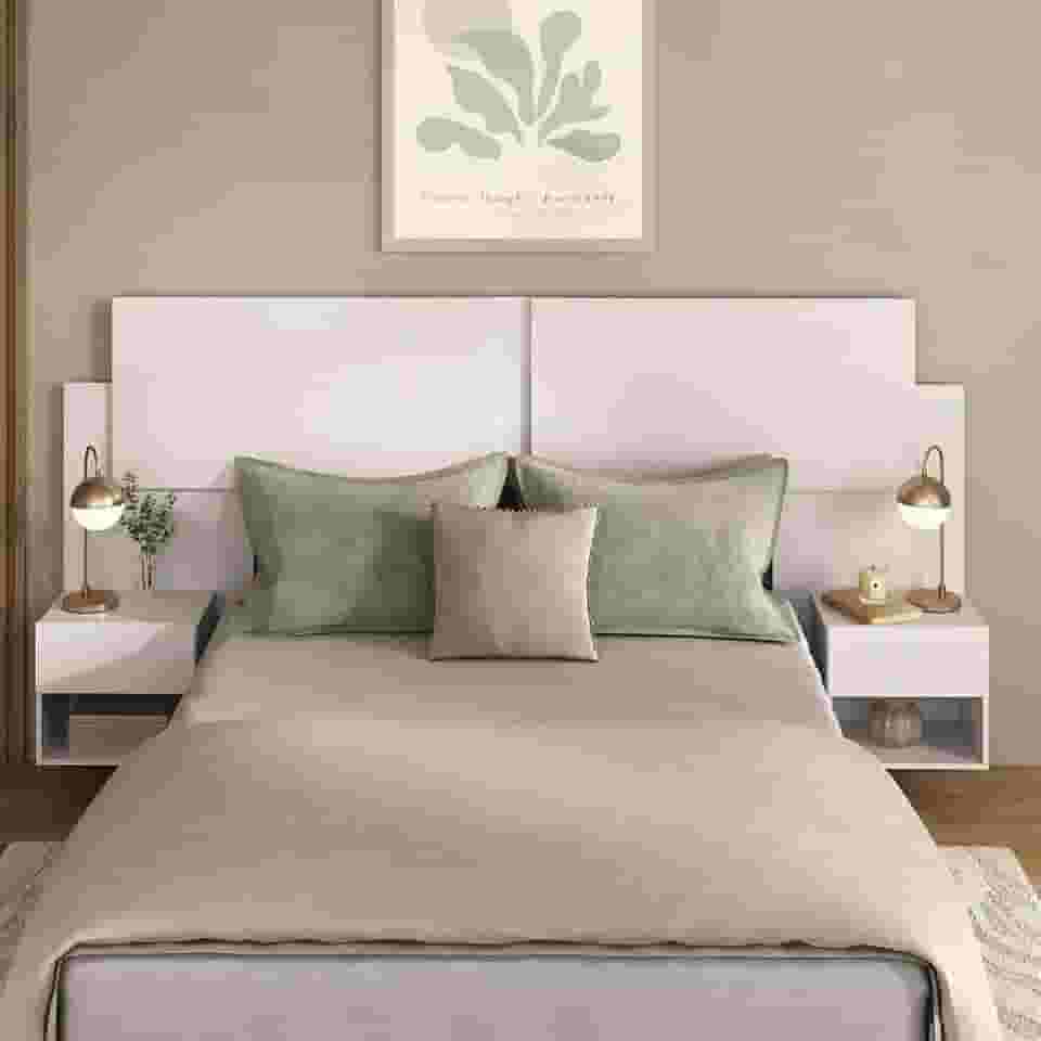 Cabeceira Casal/queen com 2 Mesas de Cabeceira 232cm Multimóveis Mp4317 Branco