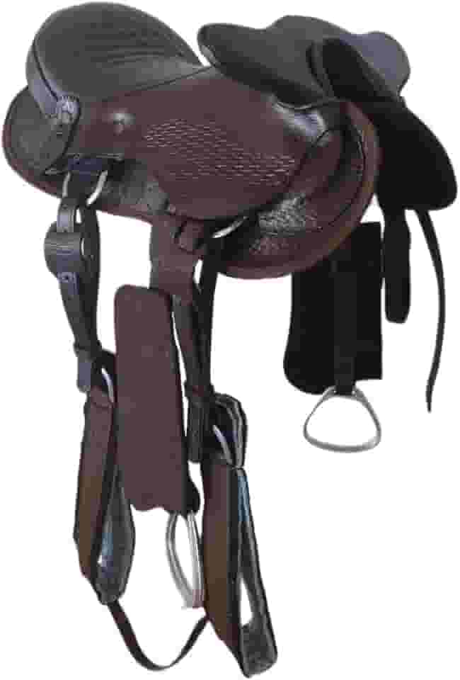 Sela de Cabeça de Montaria Cavalgada luxo em fibra de vidro completa couro resistente pronta para uso 15 polegadas