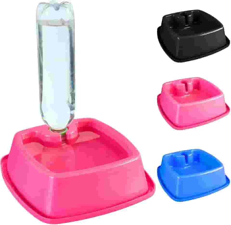 Bebedouro Automático Garrafa PET Cachorro Gato 450ml 900ml (Rosa, 450ml)