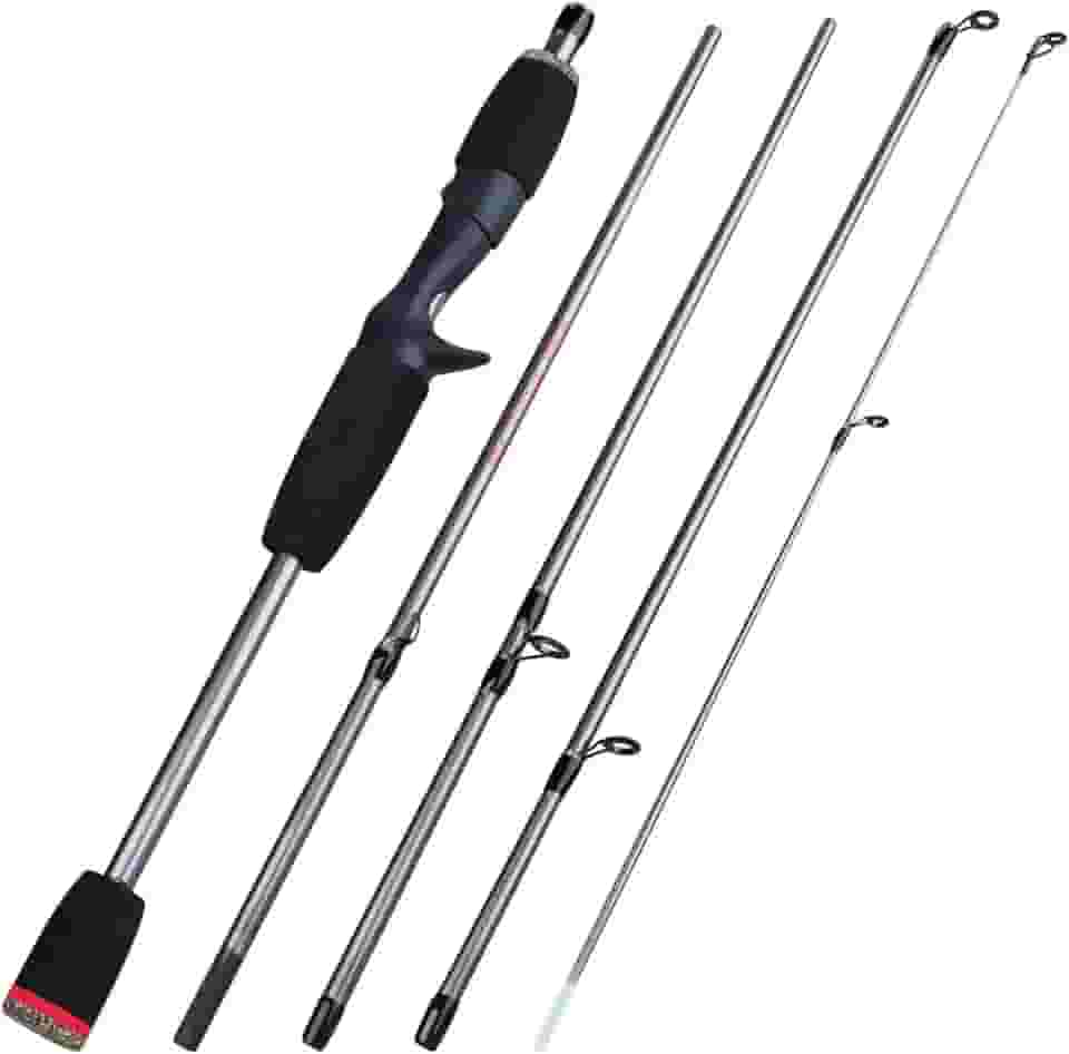 Vara de pesca Sougayilang 2PC Vara de fundição, vara de pesca leve de fibra de carbono