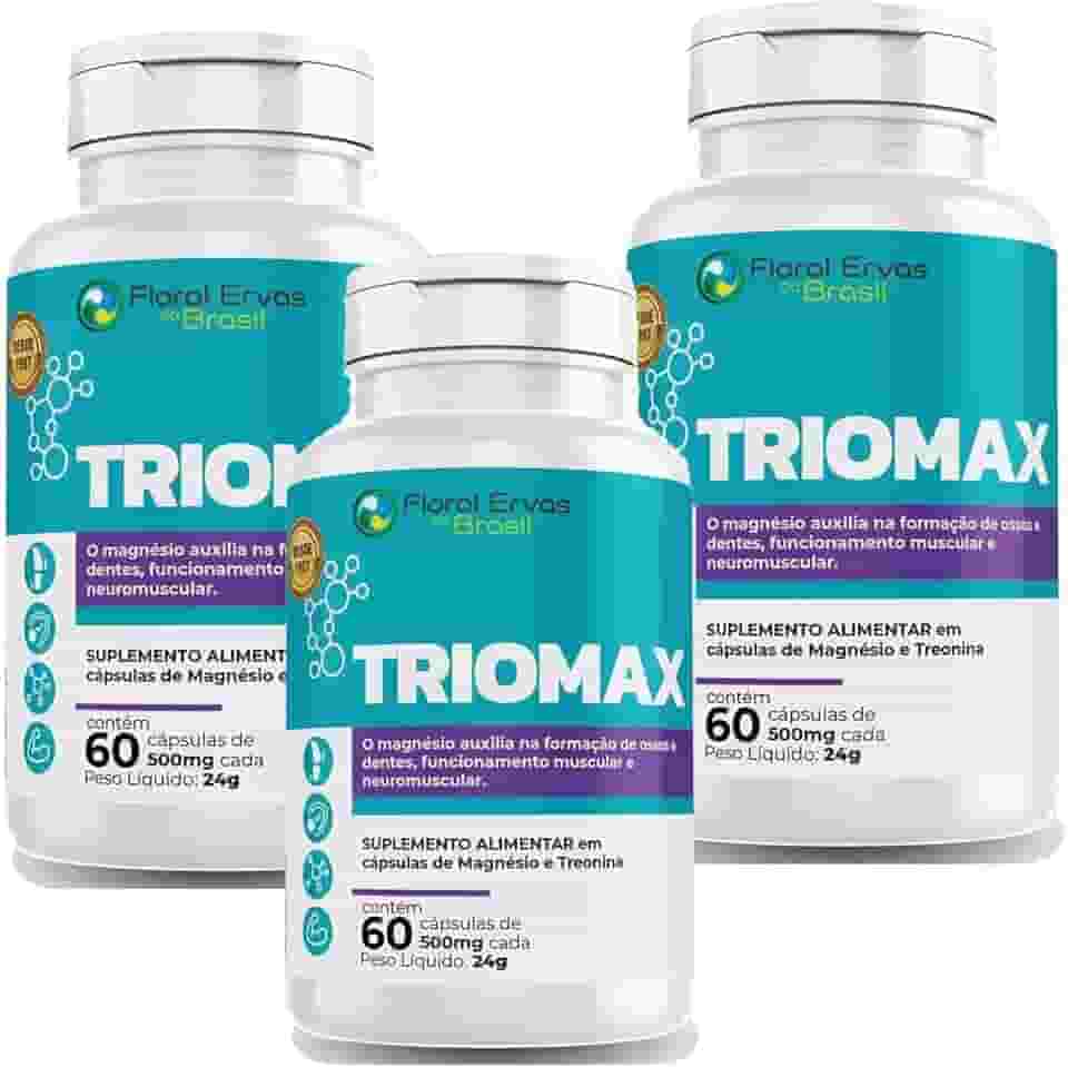 Triomax Treonato 3x 60 Cáp Magnésio Dimalato Cloreto Quelato