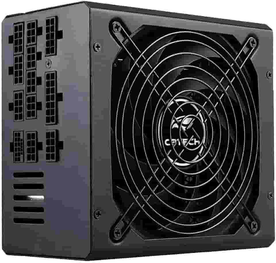 Fonte Gamer C3Tech PS-G1000, preta, Full Modular 1000w, Certificacao 80 Plus Gold, ATX, PFC ativo Bivolt automatico 115/230V, PCIe 5.0, controle inteligente de ventilador, 15 conectores PSU